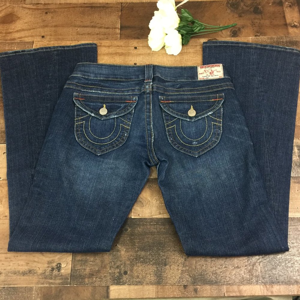 True Religion Joey Flare Blue Jeans